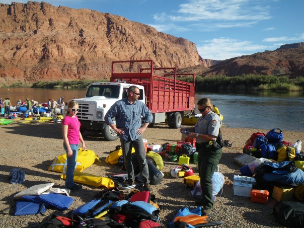 Park Ranger Inspects every Lifejacket and other required gear