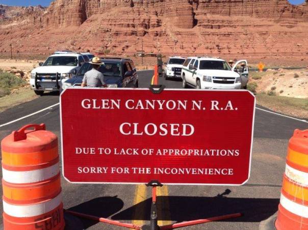 4 Park Service vehicles and a handful of Park Rangers block Lees Ferry access 24 hours/day